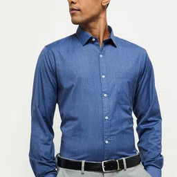 max Men Blue Regular Fit Solid Formal Shirt-picture-22