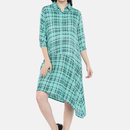 Blush 9 Maternity Women Checked Maternity Cotton Shirt Dress-image-36