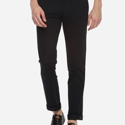Louis Philippe Sport Men Black Slim Fit Solid Regular Trousers-image-74