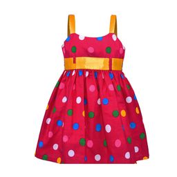 Wish Karo Girls Pink Polka Dots Fit and Flare Dress-image-96