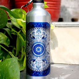 KOLOROBIA Silver Toned & Blue Printed Pristine Turkish Sipper-34