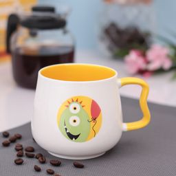 JCPL Fine Ceramic White & Yellow Printed Mug-25