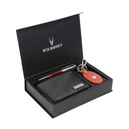 WildHorn Men Black & Red RFID Protected Genuine High Quality Leather Accessory Gift Set-image-107