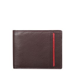 Leather Zentrum Men Brown & Red Textured Two Fold Wallet-14