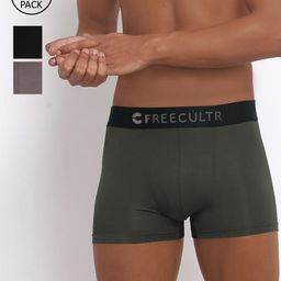 FREECULTR Men Pack of 3 Multicoloured Trunks FC-CX-T-AG-MG-SAB-S-13