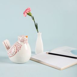 Chumbak White and Red Porcelain Chirping Bird Showpiece-image-37
