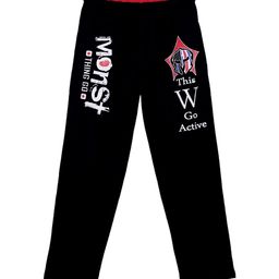 SWEET ANGEL Boys Black & White Printed Straight-Fit Track Pants-image-61