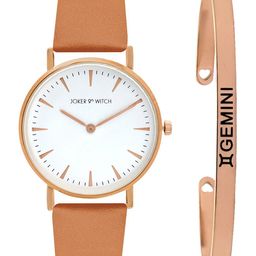 JOKER & WITCH Women White & Rose Gold-Toned Amy Watch & Bracelet Gift Set JWBS290-image-14