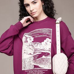 The Roadster Lifestyle Co. Women Printed Relaxed Fit Sweatshirt-image-99