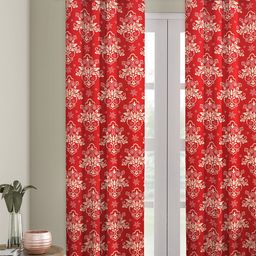 Cortina Red & Beige Single Digital Printed Door Curtain-image-20