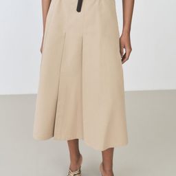 MANGO Pure Cotton Darted Flared Midi Skirt-44