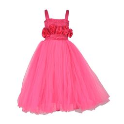 Samsara Couture Girls Pink Self Design Fit and Flare Dress-image-50