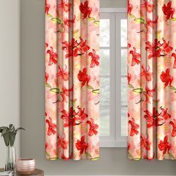 Cortina Single Floral Printed Window Curtain-image-42