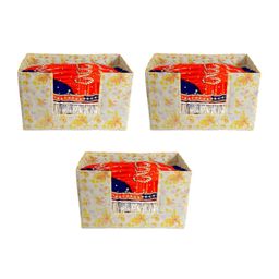Kuber Industries Set of 3 Yellow Floral Printed Large Stacker Foldable Wardrobe Organizers-36