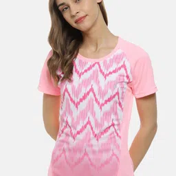 Campus Sutra Women Pink Printed Round Neck T-shirt-image-55