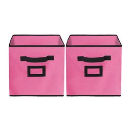 Kuber Industries Set Of 2 Pink & Black Foldable Storage Replacement Drawers With Handle-38