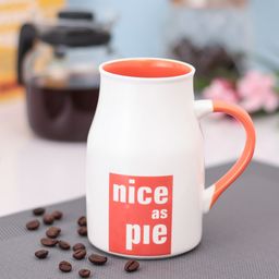 JCPL Set of 2 White & Coral Pink Printed Ceramic Mugs 350 ml each-29