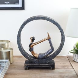 OddCroft Purple & Gold-Toned Bow Yoga Figurine-image-55
