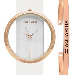 JOKER & WITCH Women White & Rose Gold-Toned Amy Watch & Bracelet Gift Set JWBS269-image-11