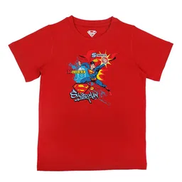 Superman Boys Red Superman Printed T-shirt-image-80