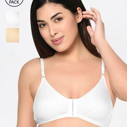 Bodycare White & Nude Solid Set of 3 Non-Wired Non Padded Everyday Bra 1568WSW-3PCS-47