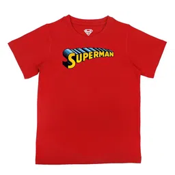 Superman Boys Red Superman Printed Cotton Pure Cotton T-shirt-image-92