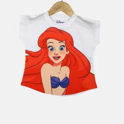 YK Disney Girls White Printed T-shirt-image-25