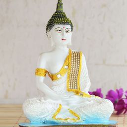 eCraftIndia White Buddha Decorative Showpiece-image-38
