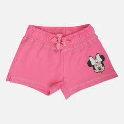 Kids Ville Mickey & Friends featured Girls Pink Printed Regular Shorts-image-8