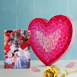 Archies Pink & Multicoloured Combo of Flower Soap, Golden Rose & Greeting Card-image-12
