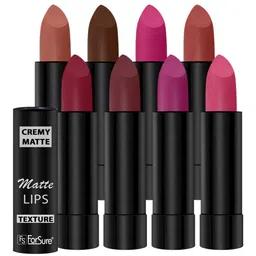 ForSure Set Of 8 Cremy Matte Textured Lipstick - 3.5g Each - 58-60-62-67-71-73-80-87-34