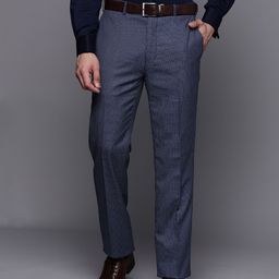 Raymond Men Checked Contemporary Straight Fit Formal Trousers-image-73