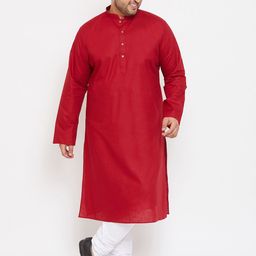 VASTRAMAY Men Maroon Kurta with Churidar-picture-54