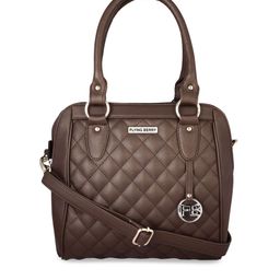 FLYING BERRY Coffee Brown Textured Handheld Bag-11