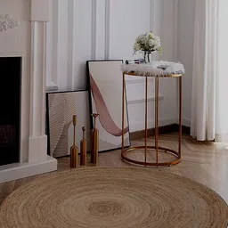 MRIC Beige Self Design Jute Carpet-image-19