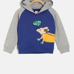 MONSOON CHILDREN Boys Blue & Grey Printed Hooded Sweatshirt-image-56
