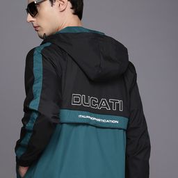 Ducati Colourblocked Brand Logo Typography Printed Hooded Tailored Jacket-picture-24