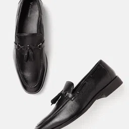 Van Heusen Men Textured Formal Leather Tasselled Loafers-image-88
