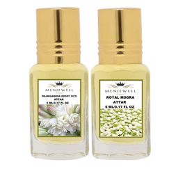 Menjewell Pack of 2 Rajnigandha Royal Mogra Attar 10 ml-46