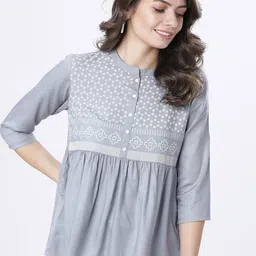 Vishudh Grey Geometric Printed Top-44