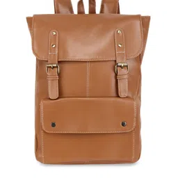Bagsy Malone Unisex Tan Brown Solid Backpack-image-98