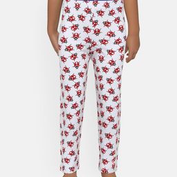 SINI MINI Girls White & Red Printed Lounge Pants-image-81
