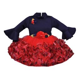 Wish Karo Girls Red Colourblocked Fit and Flare Dress-image-20