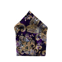 Blacksmith Men Purple & Brown Paisley Printed Pocket Square-picture-42