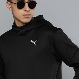 Puma Men Black Brand Logo Printed Hooded Sweatshirt-image-25