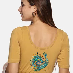 NOT YET by us Back Printed Stretchable Saree Blouse-picture-22