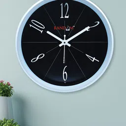 RANDOM Black Round Solid Analogue Wall Clock-image-60