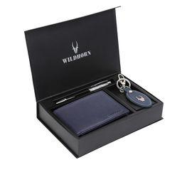 WildHorn Men Blue & Black RFID Protected Genuine Leather Accessory Gift Set-picture-55