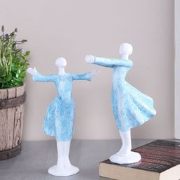 TAYHAA Set Of 2 Blue & White Dancing Angel Showpiece-image-63