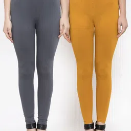 TAG 7 Women Pack Of 2 Solid Ankle-Length Leggings-image-58